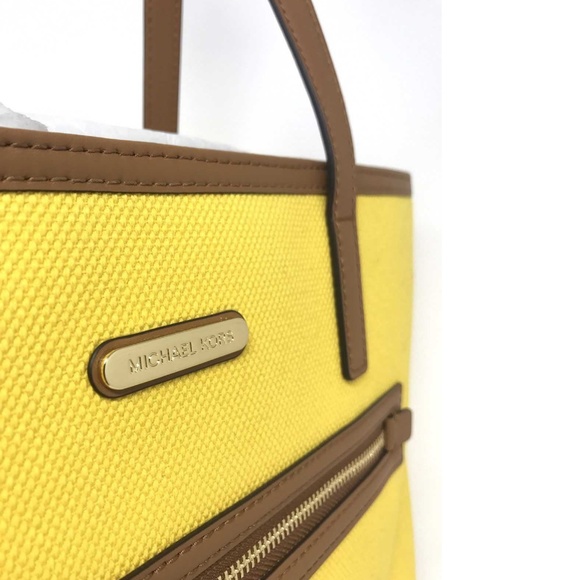 NWT Michael Kors Kempton Sunflower Yellow Tote - Picture 6 of 8